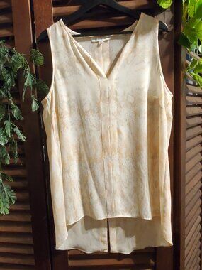 Peach Snakeskin Print Sleeveless High-Low Blouse